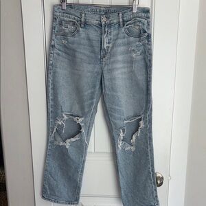 American Eagle super high rise ankle straight real good Jeans 10 short